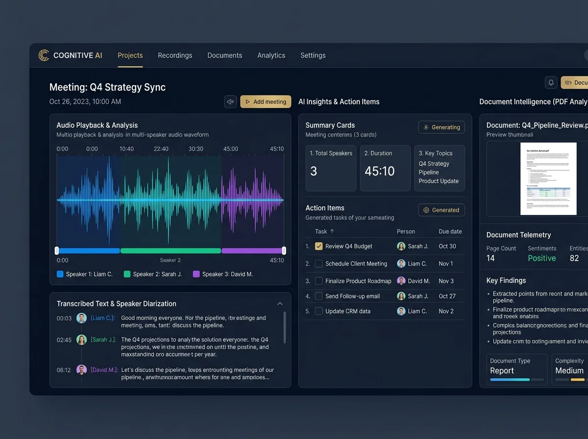Minuta Speech Recognition & Document Intelligence Dashboard